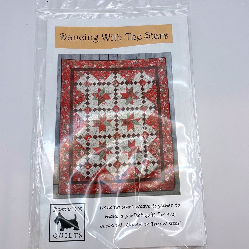 Scottie Dog Quilts Dancing With The Stars Quilt Pattern Throw Queen Size NEW
